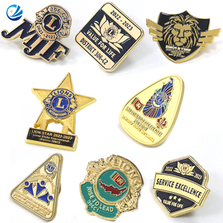 Pins de placa de metal de alta calidad personalizados Pins de esmalte de alta calidad Clubes de leones personalizados Pins internacionales
