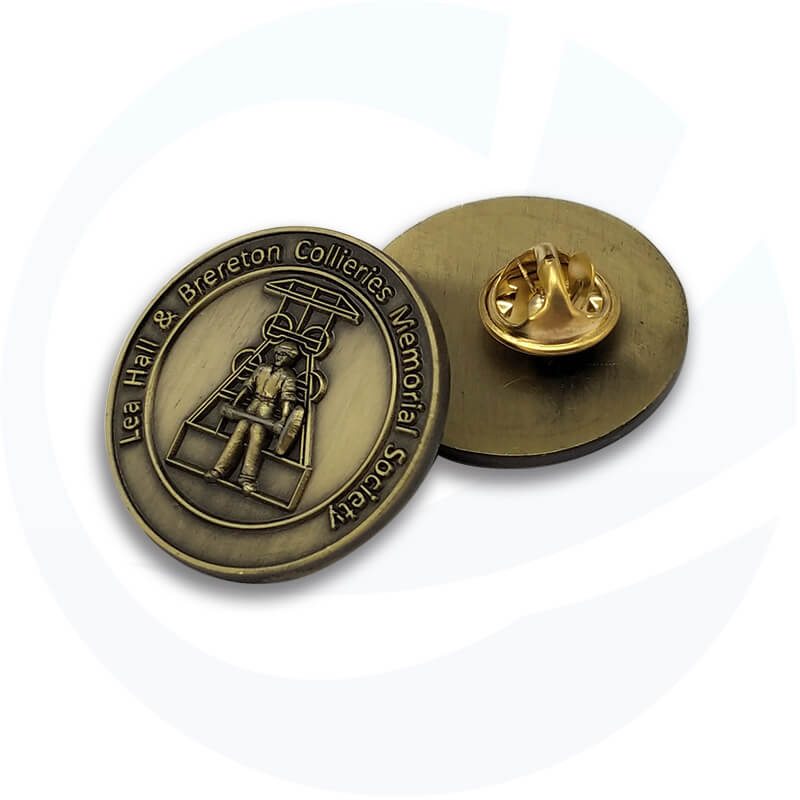 Pin de solapa de insignia de recuerdo de oro antiguo personalizado