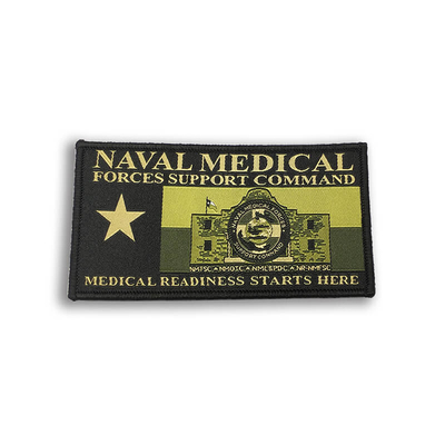 Parches bordados de uniforme verde médico naval